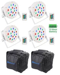 BATTERY PAR 50 White 4-Pack + RLB90 Lighting Bags 2-Pack Bundle