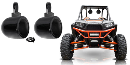 MAC65B Black 6.5" Tower Speaker Pods 2-Pack + MAC360B Swivel Clamps Bundle