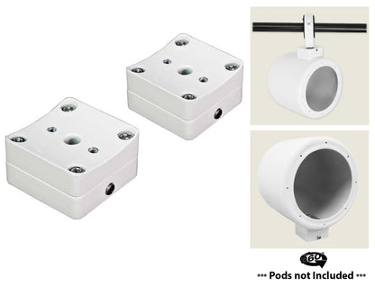 MAC80W White 7.7" Tower Speaker Pods 2-Pack + MAC360W Swivel Clamps Bundle