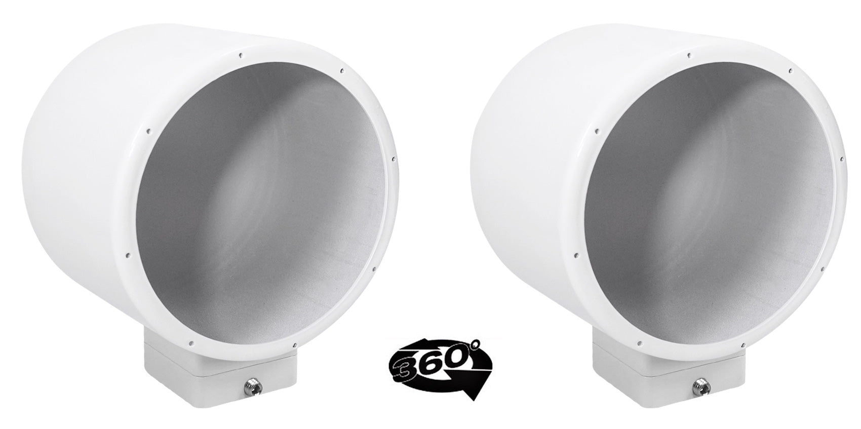 MAC80W White 7.7" Tower Speaker Pods 2-Pack + MAC360W Swivel Clamps Bundle