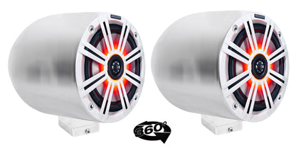 MAC65S Polished 6.5" Tower Speaker Pods 2-Pack + 6.5" LED Speakers Bundle