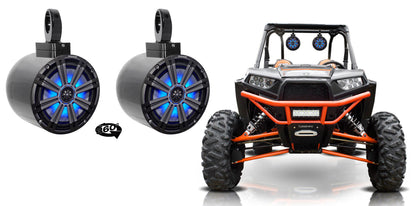 MAC80B Black 7.7" Tower Speaker Pods 2-Pack + MAC360B Swivel Clamps Bundle