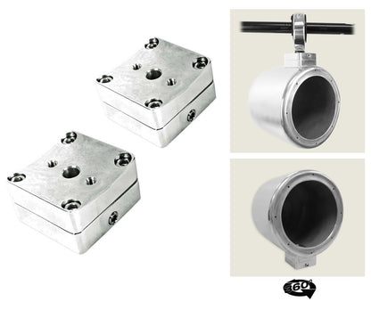 MAC69S Polished 6x9" Tower Speaker Pods 2-Pack + MAC360C Swivel Clamps Bundle