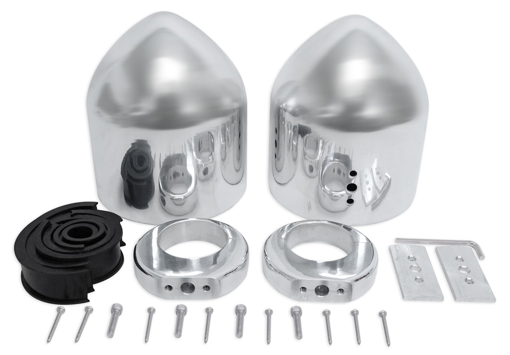 MAC525S 5.25" Chrome Wakeboard Pods 2-Pack + 360° Swivel Clamps Bundle