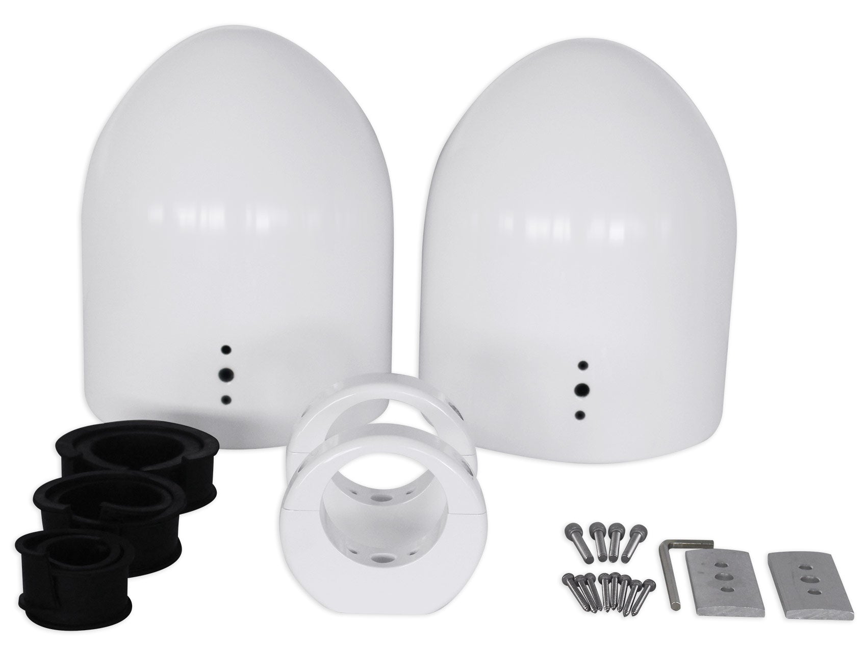 MAC80W White 7.7" Tower Speaker Pods 2-Pack + MAC360W Swivel Clamps Bundle