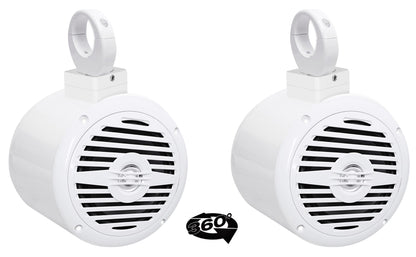 MAC525W White 5.25" Tower Speaker Pods 2-Pack + MAC360W Swivel Clamps Bundle