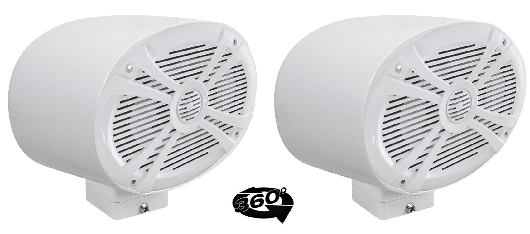 MAC69W White 6x9" Tower Speaker Pods 2-Pack + MAC360W Swivel Clamps Bundle