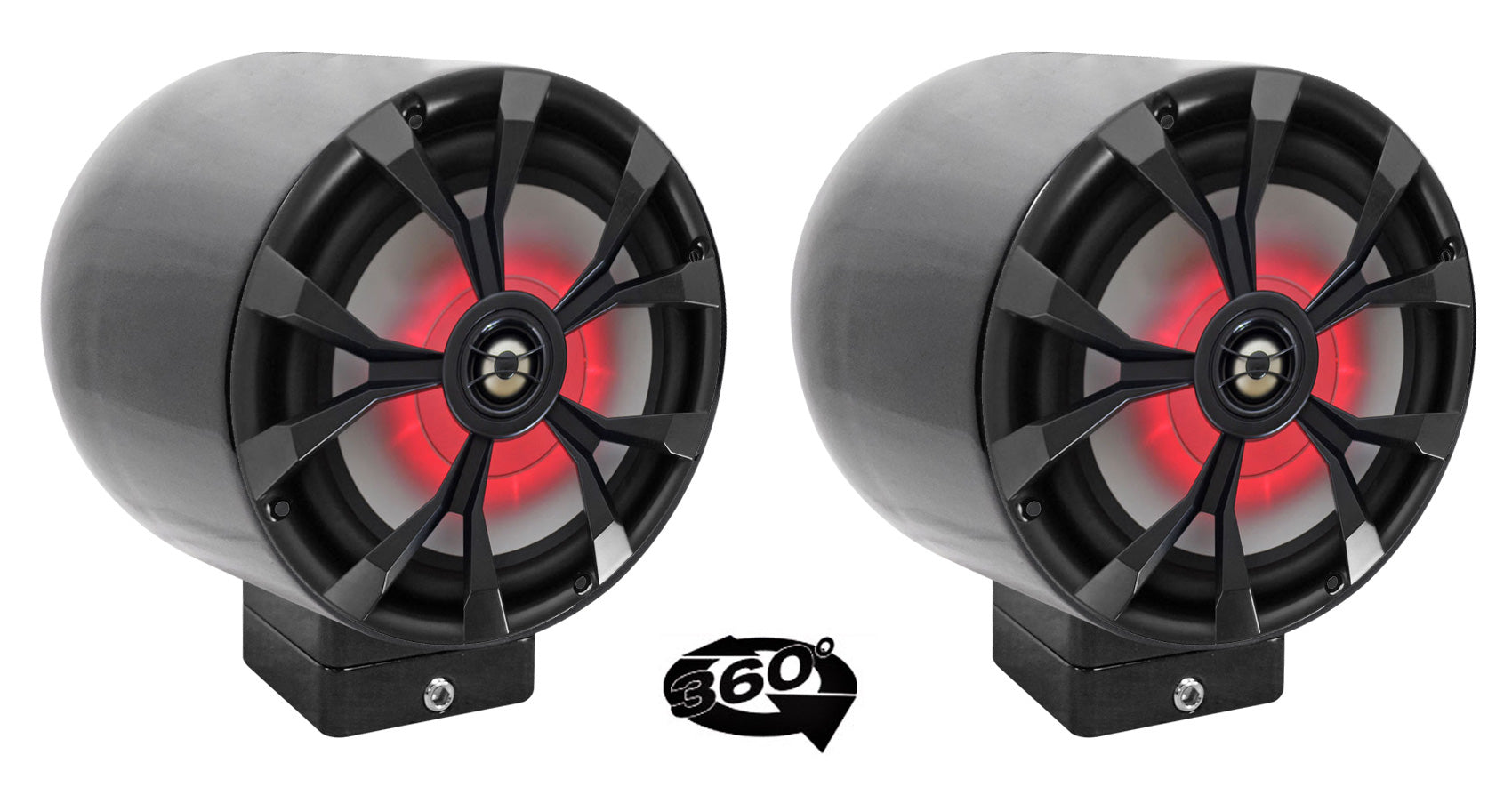 MAC80B Black 7.7" Tower Speaker Pods 2-Pack + MAC360B Swivel Clamps Bundle