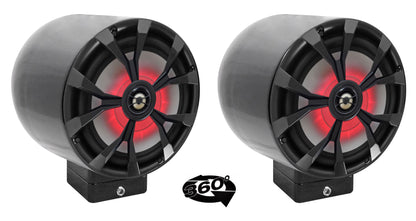 MAC80B Black 7.7" Tower Speaker Pods 2-Pack + MAC360B Swivel Clamps Bundle