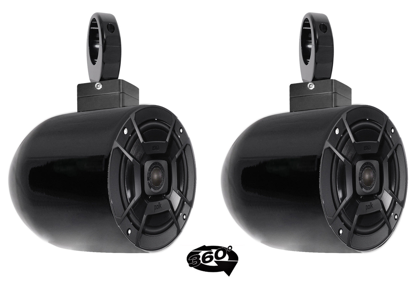 MAC65B Black 6.5" Tower Speaker Pods 2-Pack + 6.5" Marine Speakers Bundle