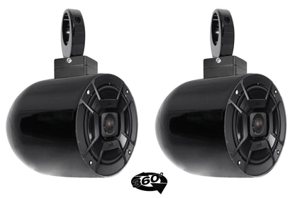 MAC65B Black 6.5" Tower Speaker Pods 2-Pack + 6.5" Marine Speakers Bundle