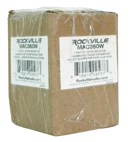 MAC65W White 6.5" Tower Speaker Pods 2-Pack + MAC360W Surface Clamps Bundle