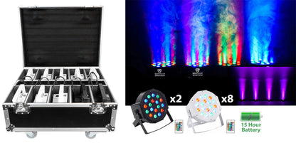 BATTERY PAR 50 Mixed 10-Pack + Charging Road Case Bundle