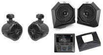 Tower Speakers+Bluetooth Receiver+Dash Kit for 2014-18 Polaris RZR XP1000/900