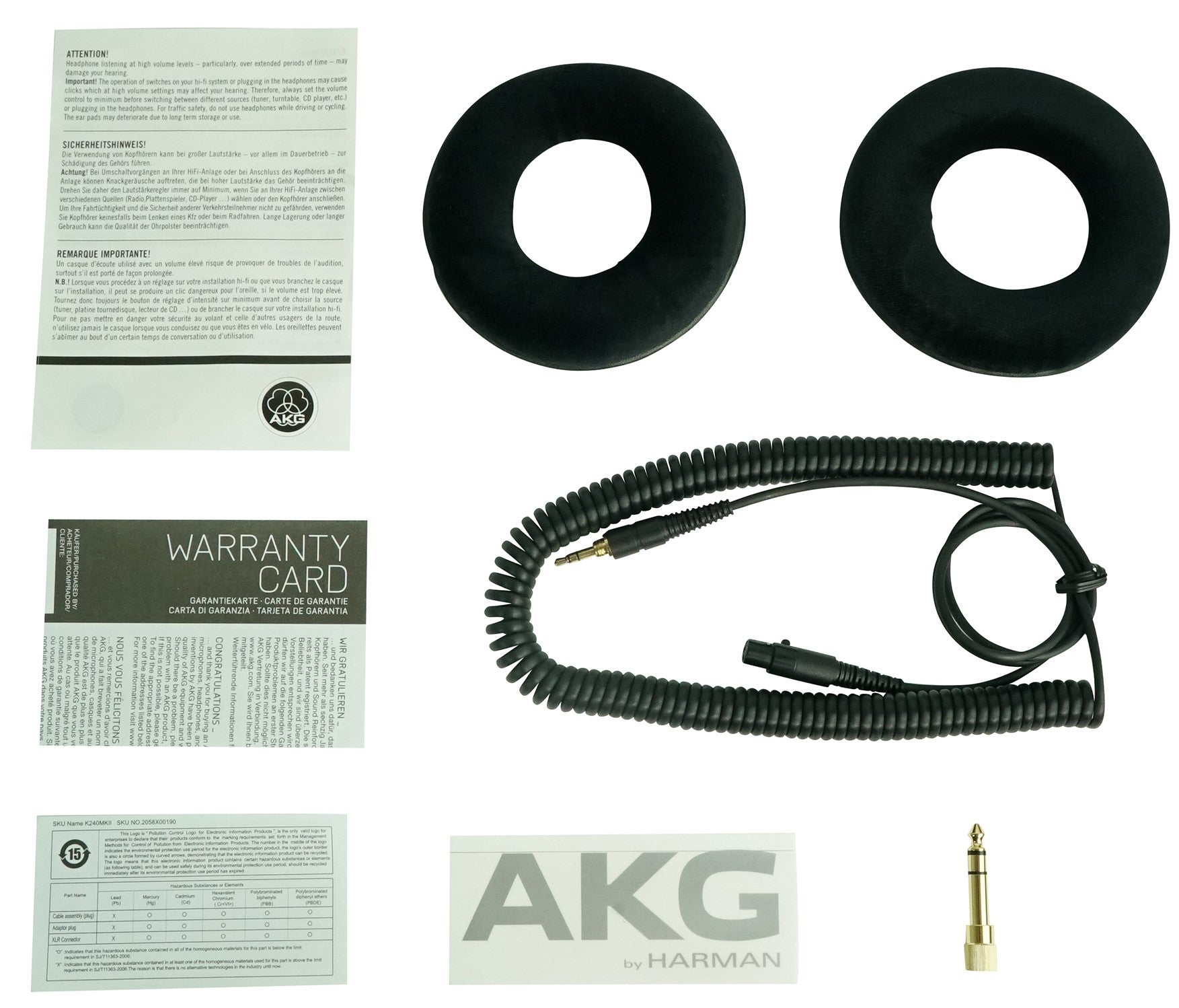 AKG K240 MKII Pro Studio Audiophile Headphones K 240 MK II + Tube Headphone Amp