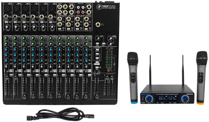 Mackie 1402VLZ4 14-channel Analog Mixer w/ 6 ONYX Preamps+Dual Wireless UHF Mics