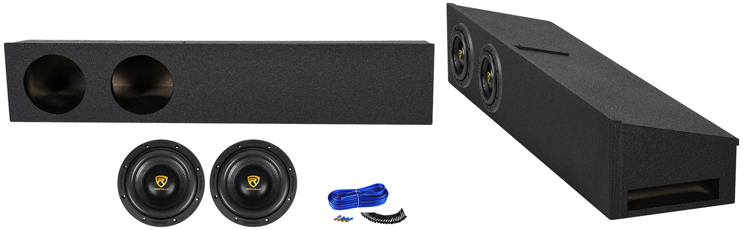 W8K9 8" Dual 2-Ohm Subwoofers 2-Pack + Dual 8" Ford F-150 Super Crew Box Bundle