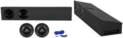 W8K9 8" Dual 2-Ohm Subwoofers 2-Pack + Dual 8" Ford F-150 Super Crew Box Bundle