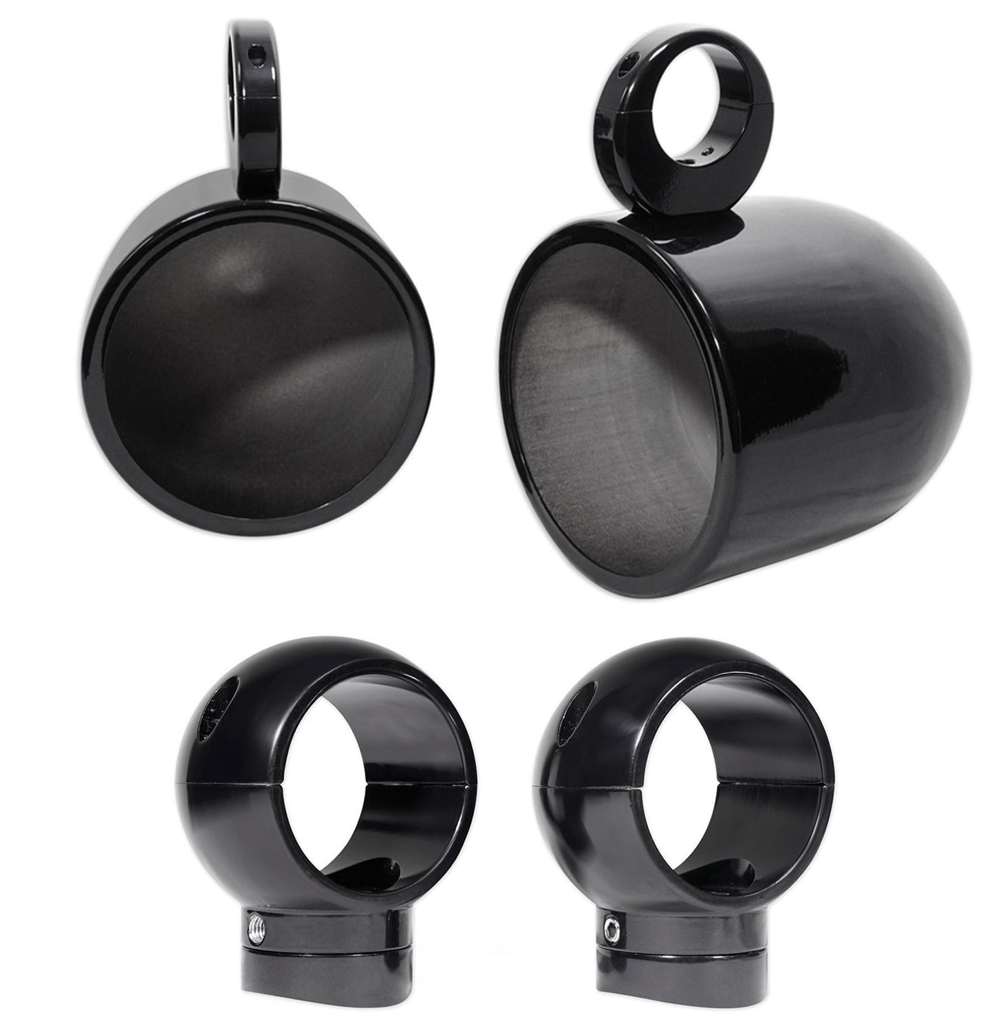 MAC90B 8" Black Speaker Pods + MacSwivelB 360° Clamp Bundle