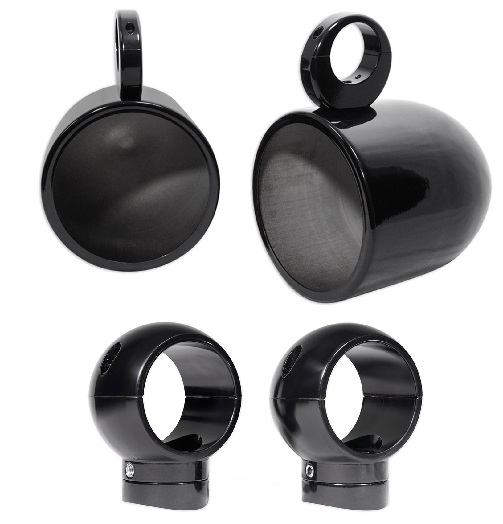 MAC90B 8" Black Speaker Pods + MacSwivelB 360° Clamp Bundle