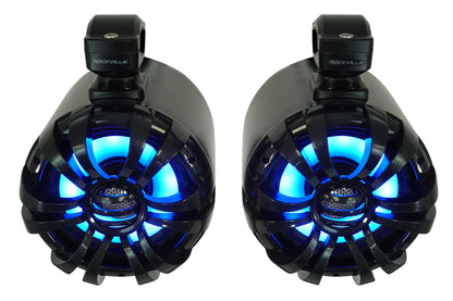 WB65KLED Black 6.5" LED Wakeboard Speakers 2-Pack + KRYPTON MF3 Amplifier Bundle
