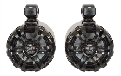 WB65 Black 6.5" Wakeboard Speakers 2-Pack + KRYPTON MF3 Amplifier Bundle