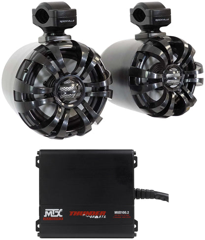 WB65 Black 2-Pack + MUD100.2 Amplifier Bundle