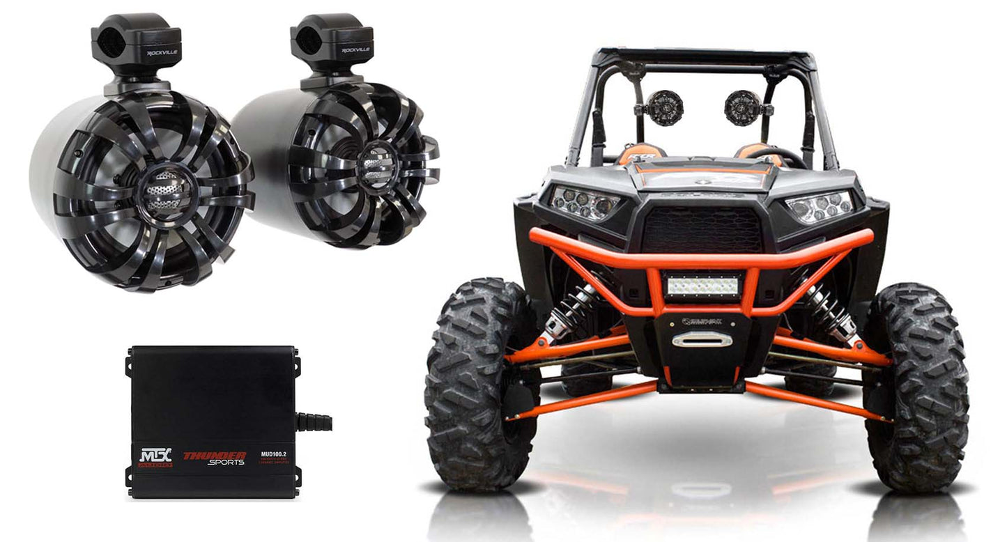 WB65 Black 2-Pack + MUD100.2 Amplifier Bundle