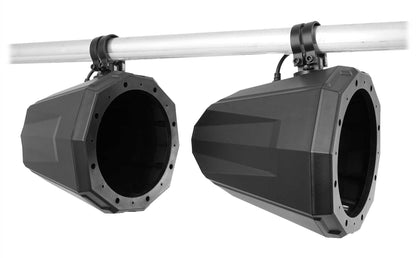 (2) Rockville 8" 900w LED Speakers+SSV Swivel Cage Pods For Can-Am Maverick X3