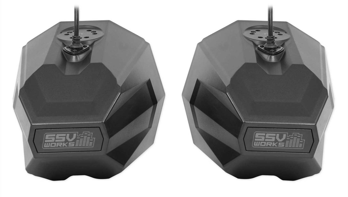(2) Rockville 8" Speakers+SSV Swivel Cage Pods For Polaris RZR PRO XP w/2" Cage