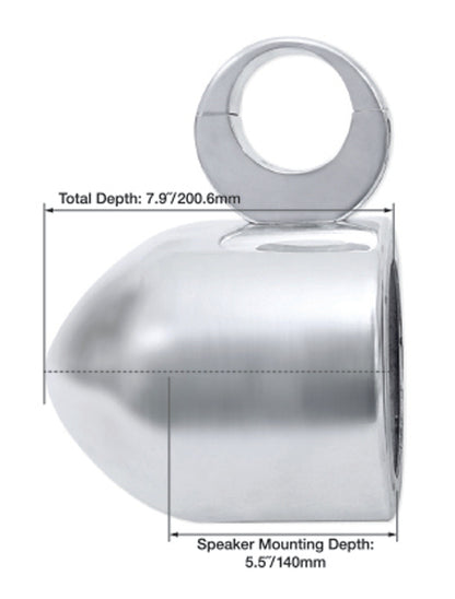 MAC525S 5.25" Chrome Wakeboard Pods 2-Pack + 360° Swivel Clamps Bundle