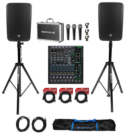 TITAN 15 15" Speakers 2-Pack + ProFX10v3 Mixer Bundle