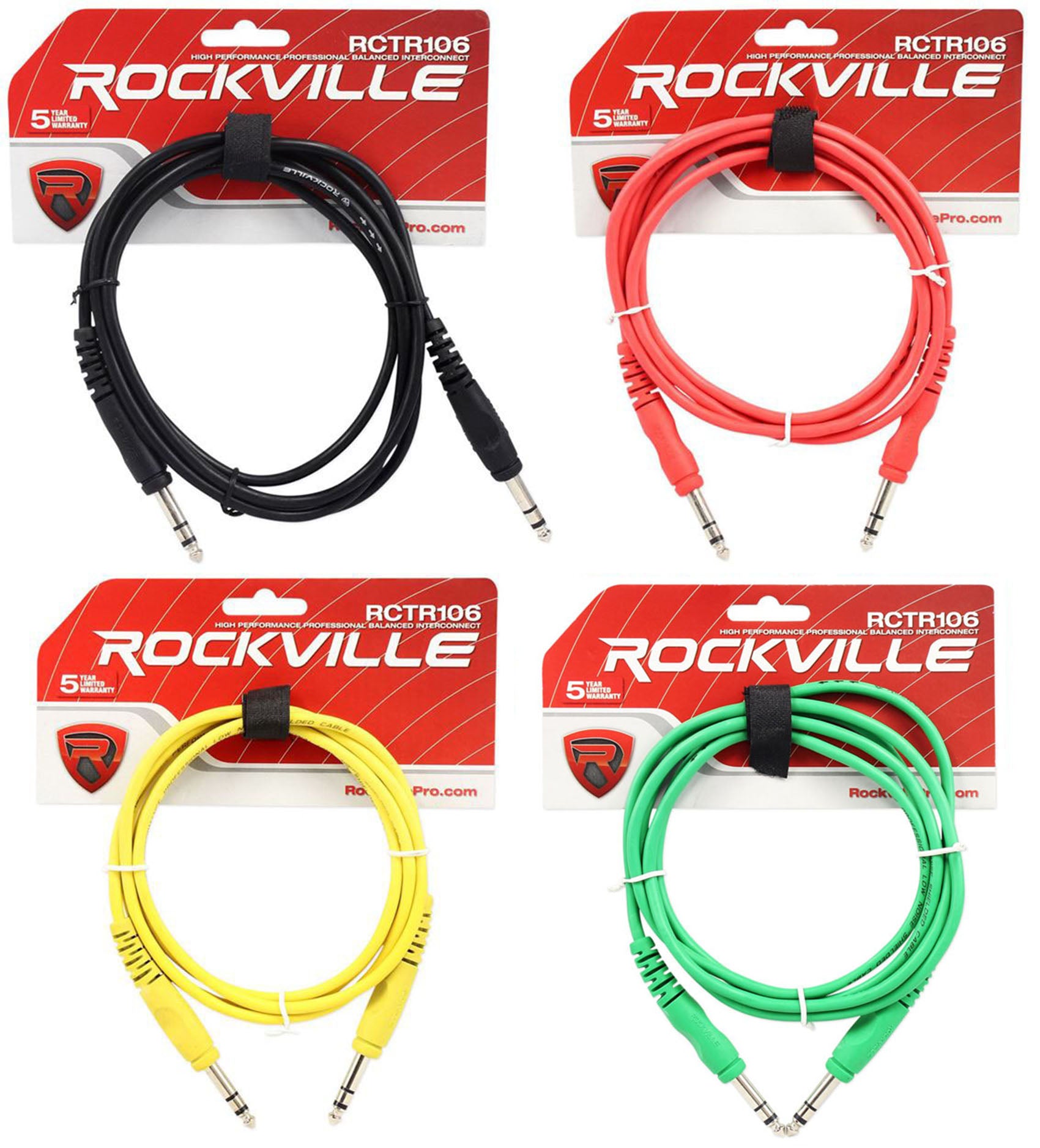 RCTR106 6' TRS 4-Pack + Color-Coded Cable Bundle