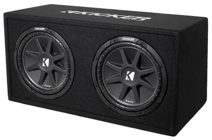 KICKER 43DC122 Comp Dual 12" Subwoofers+Vented Box+Mono Amplifier+Amp Wire Kit