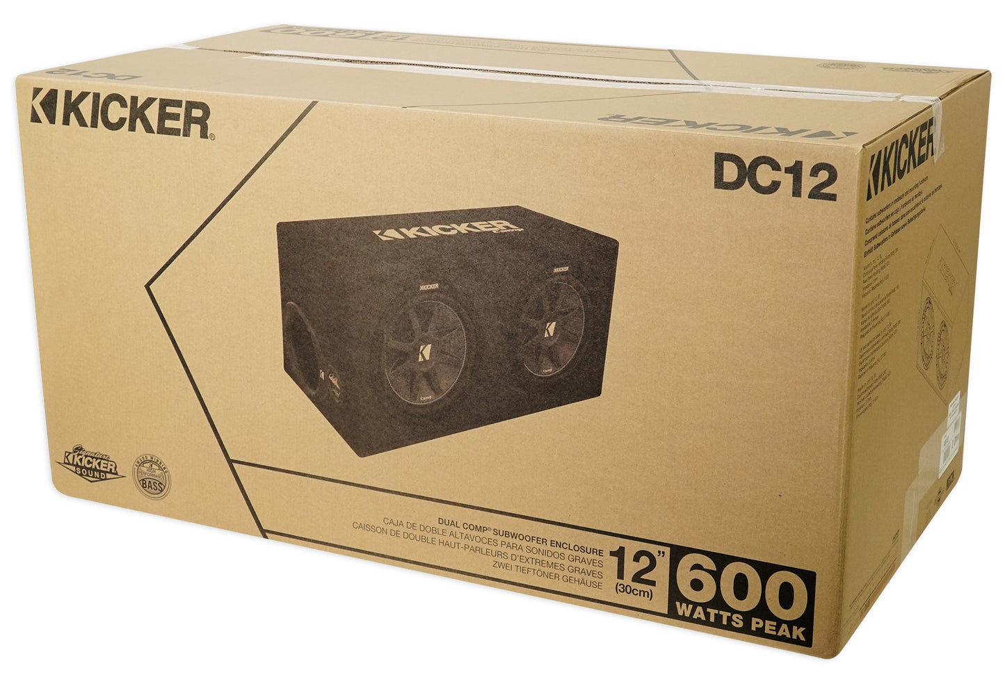 KICKER 43DC122 Comp Dual 12" Subwoofers+Vented Box+Mono Amplifier+Amp Wire Kit