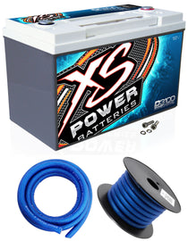 XS Power D3100 5000 Amp Power Cell Car Battery + Hardware + Power/Ground Wires