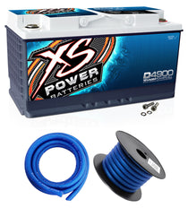XS Power D4900 4000 Amp 12V Power Cell Car Audio Battery + Power/Ground Wires