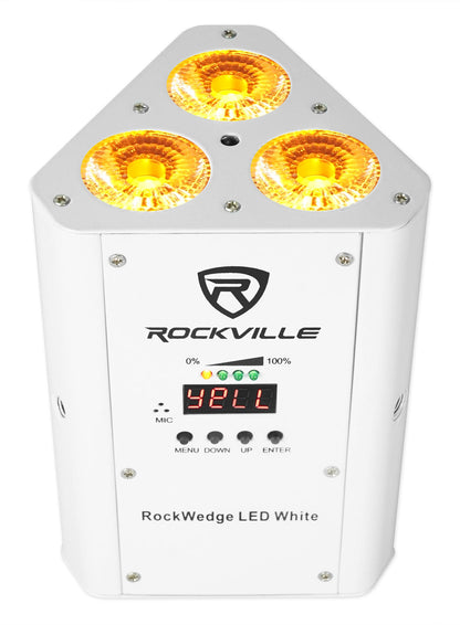 RockWedge LED White 2-Pack + ROCKFORCE W4 Controller Bundle