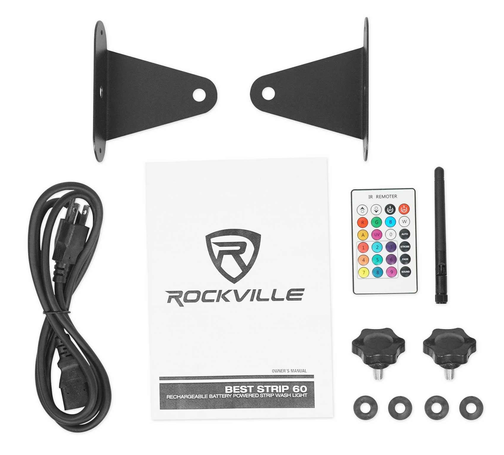 BEST STRIP 60 Black 8-Pack + ROCKFORCE W4 DMX Controller Bundle