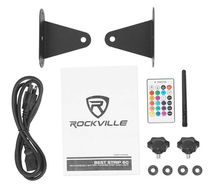 BEST STRIP 60 Black 8-Pack + ROCKFORCE W4 DMX Controller Bundle