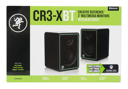 2 Mackie CR3-XBT 3" Reference Studio Monitor Speakers w/Bluetooth+Isolation Pads
