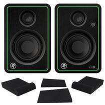 2 Mackie CR3-XBT 3" Reference Studio Monitor Speakers w/Bluetooth+Isolation Pads