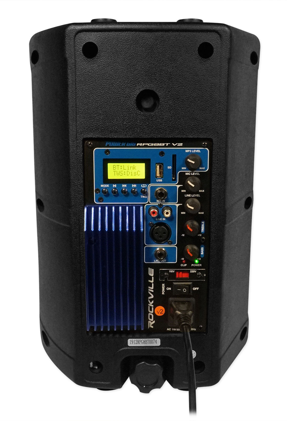 RPG8BT V2 Bluetooth 8" Speakers 2-Pack + Wall Mount Brackets Bundle