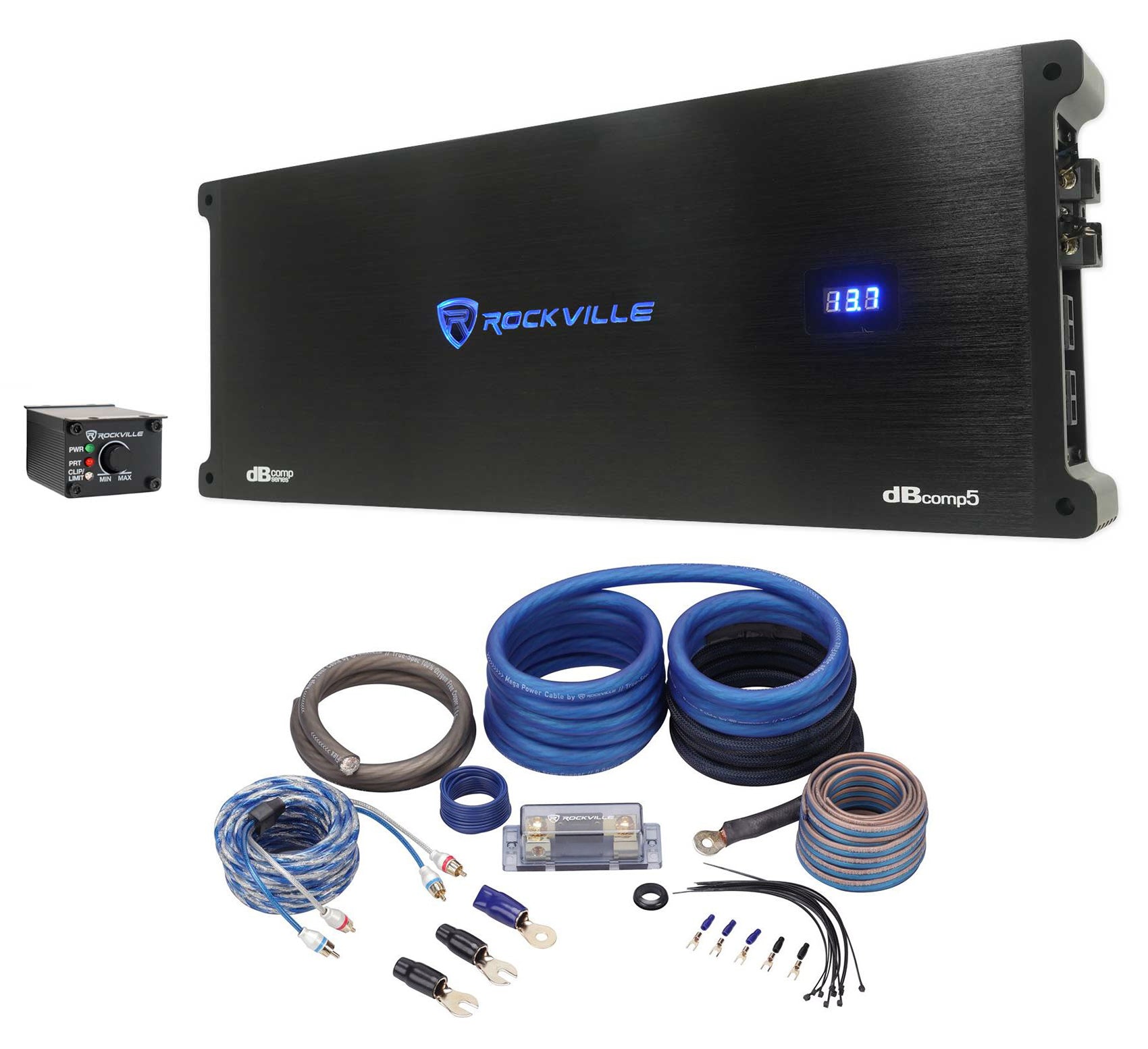 dBcomp5 Mono Amplifier + 0 AWG OFC Amp Kit Bundle