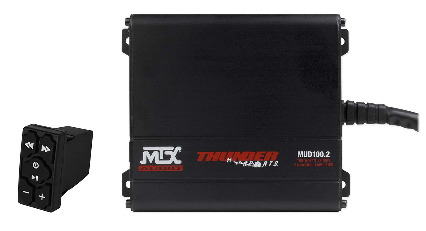 MTX MUD100.2 200w 2-Channel Amplifier+Bluetooth Controller For RZR/ATV/UTV/Cart