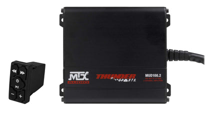 MTX MUD100.2 200w 2-Channel Amplifier+Bluetooth Controller For RZR/ATV/UTV/Cart