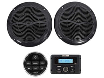 KICKER KMC3 Digital Media Receiver w/Bluetooth+Remote+(2) 6.5" Black Speakers