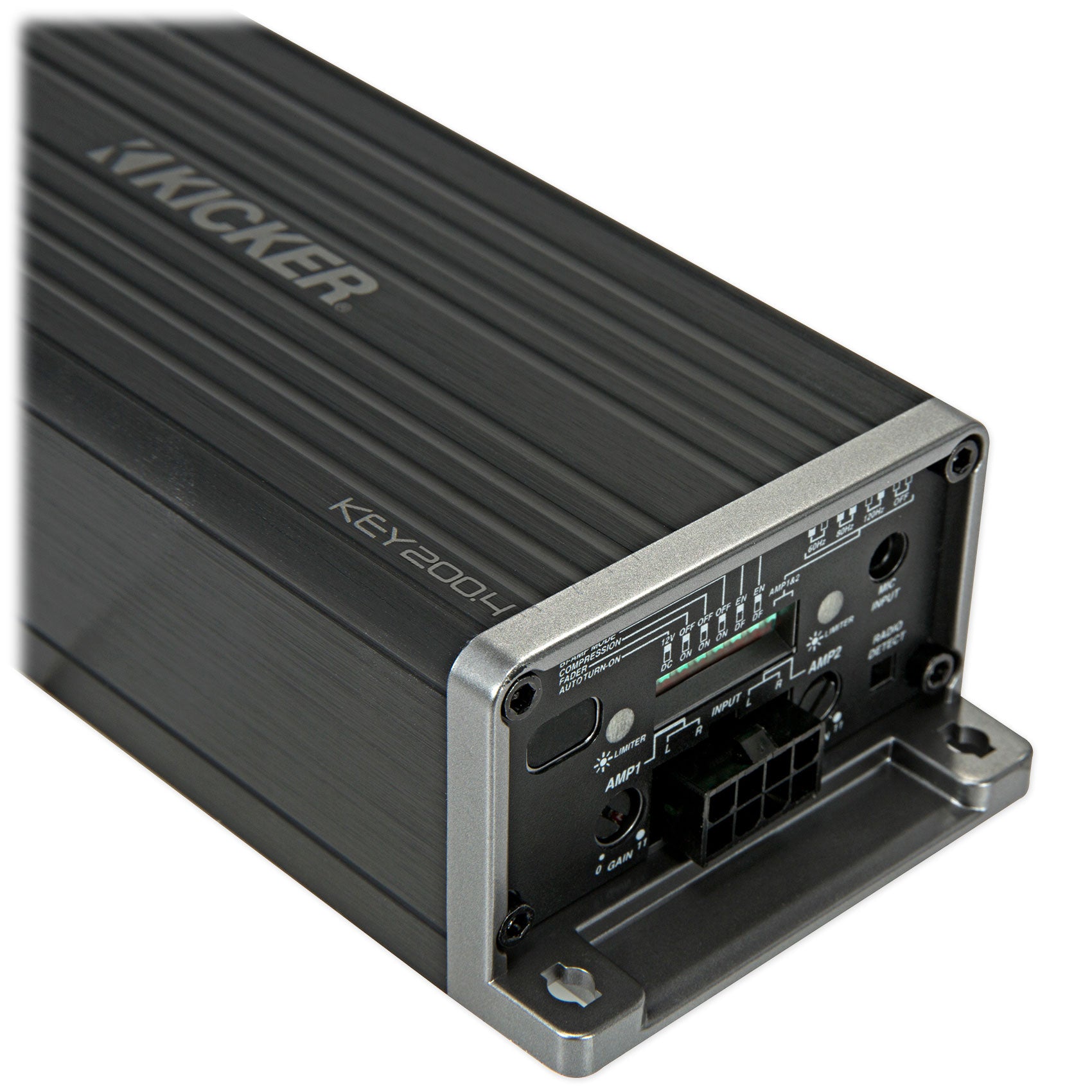 KICKER KEY2004 200w 4-Channel Smart Amplifier w/Auto-EQ/Processor+Amp Wire Kit