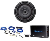Kicker 43CVT102 COMPVT 10" 800w Slim Shallow Subwoofer+Mono Amplifier+Amp Kit