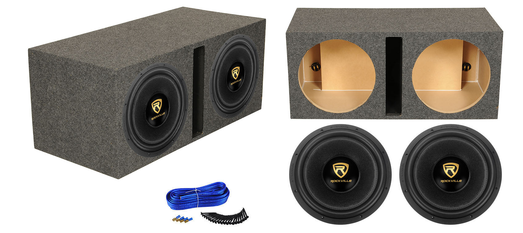 K9 Series 15" D2 Subwoofer 2-Pack + Dual 15" Vented Enclosure Bundle